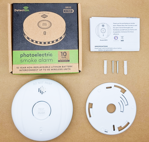 Photoelectric Smoke Alarm 10 Year Sealed Lithium Battery RF Wireless Interconnected